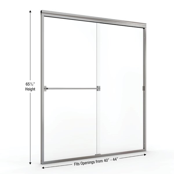 Basco 40 W X 44 W X 65 5 H Semi Frameless Shower Door And Reviews